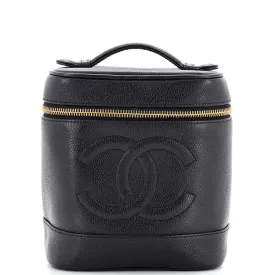 CHANEL Vintage Timeless Cosmetic Case Caviar Tall