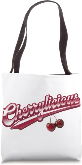 Cherrylicious Bold & Flirty Retro Cherry Aesthetic Diner Tote Bag