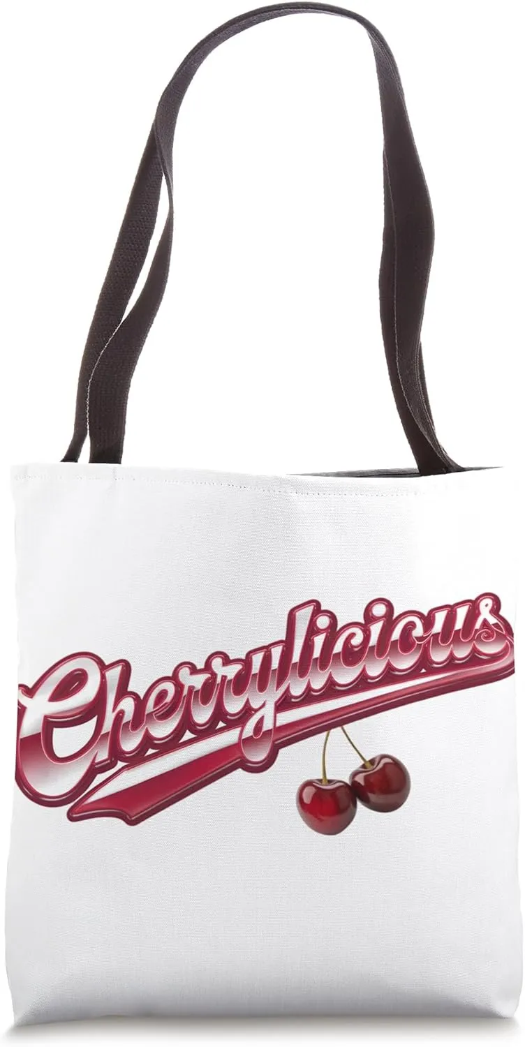 Cherrylicious Bold & Flirty Retro Cherry Aesthetic Diner Tote Bag