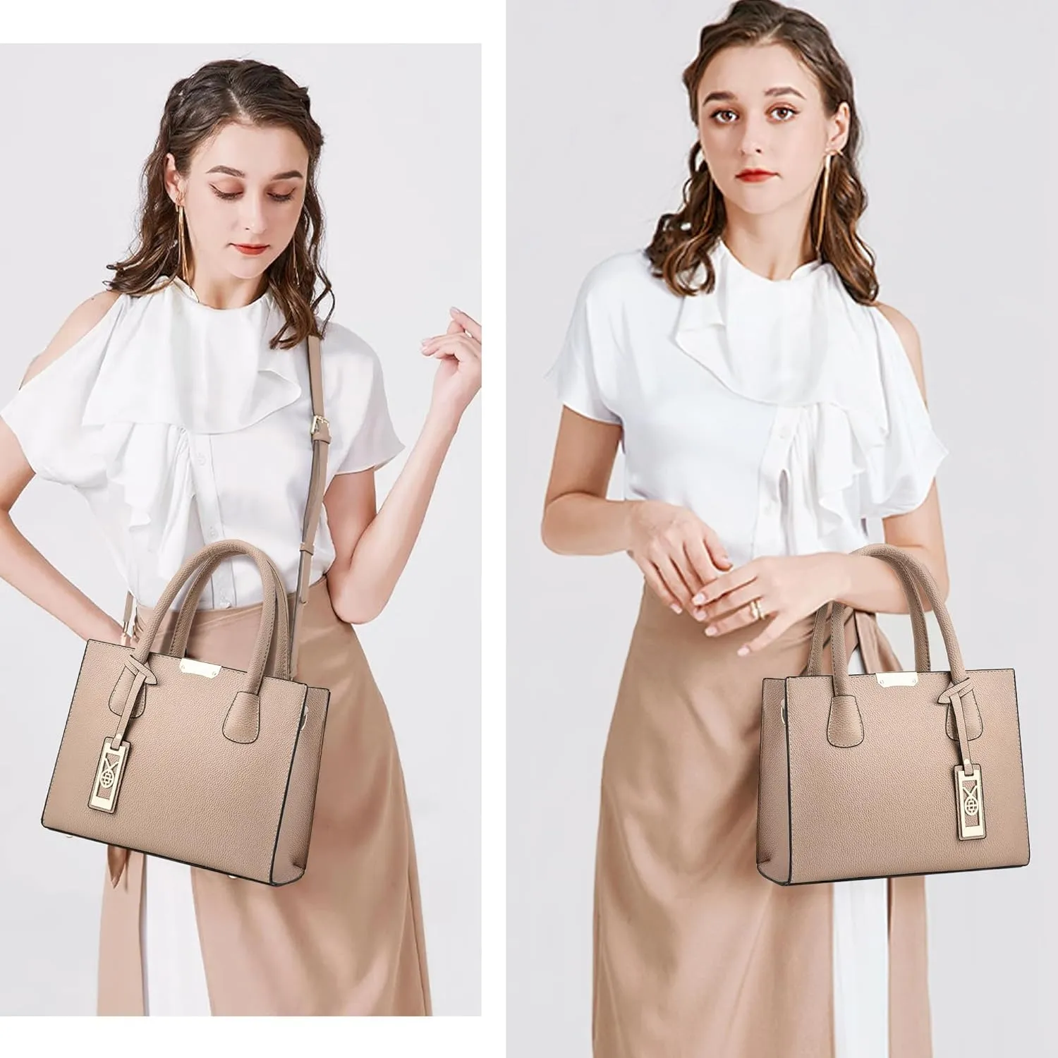 CHICAROUSAL Crossbody Purses and Handbags for Women PU Leather Tote Shoulder Bags Top Handle Satchel