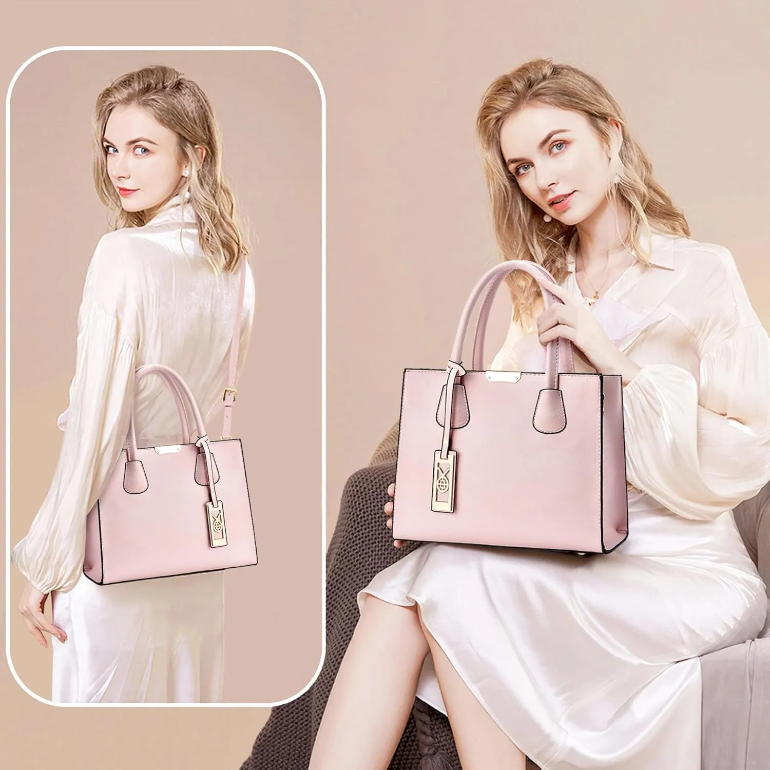 CHICAROUSAL Crossbody Purses and Handbags for Women PU Leather Tote Shoulder Bags Top Handle Satchel