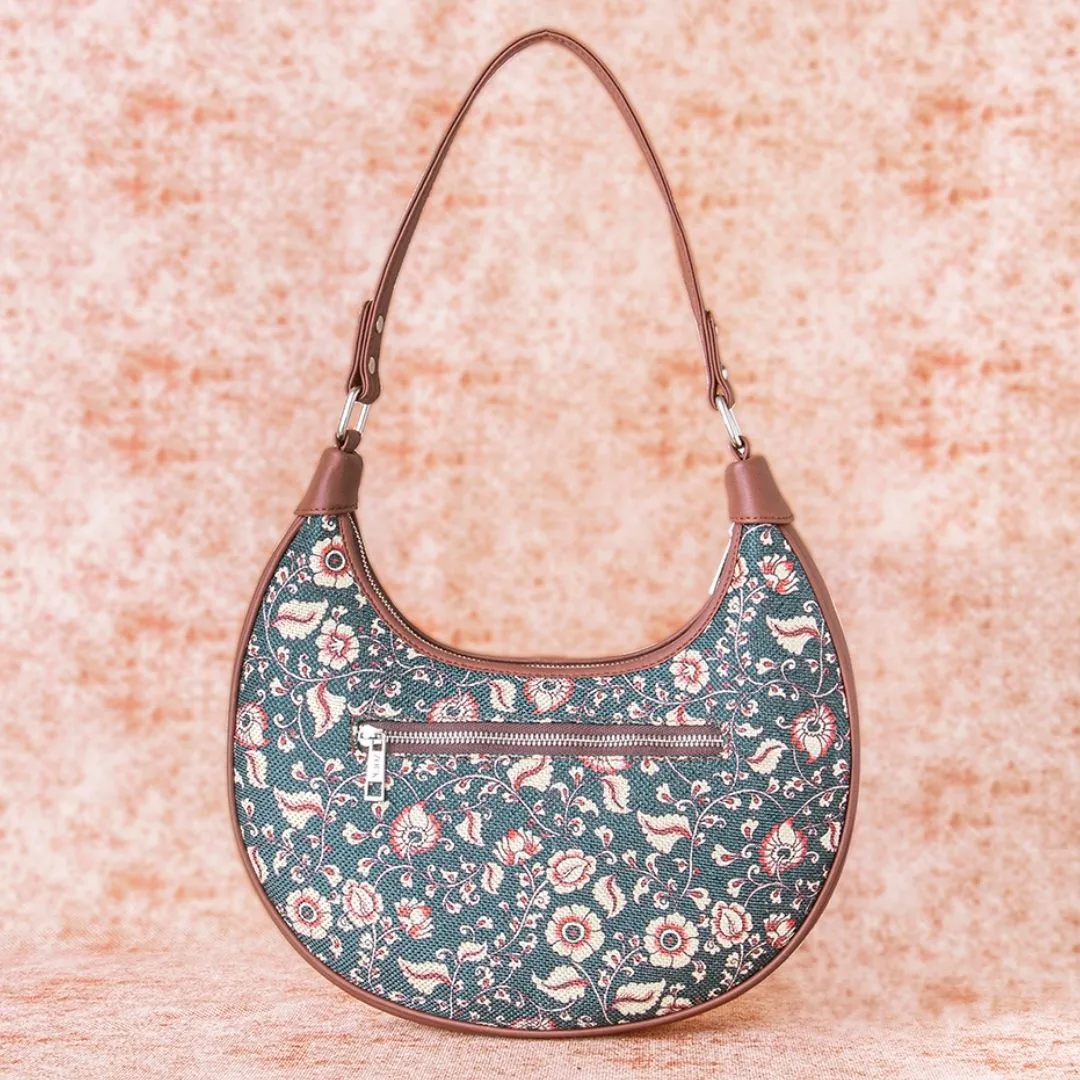 Chittoor Blue Kalamkari Hobo Bag