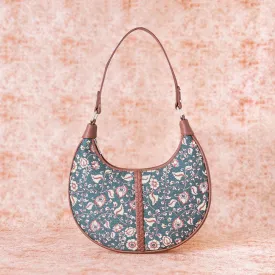 Chittoor Blue Kalamkari Hobo Bag