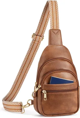 CHOLISS Anti Theft Small Sling Bag for Women and Men RFID Leather Crossbody Bags Fanny Pack Chest Bag Travel Purse Daypacks