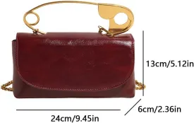 Clutch Purse Elegant Evening Bag for Women Creative Pin Handbag Chain Crossbody Bag Vegan Leather Shoulder Handbag