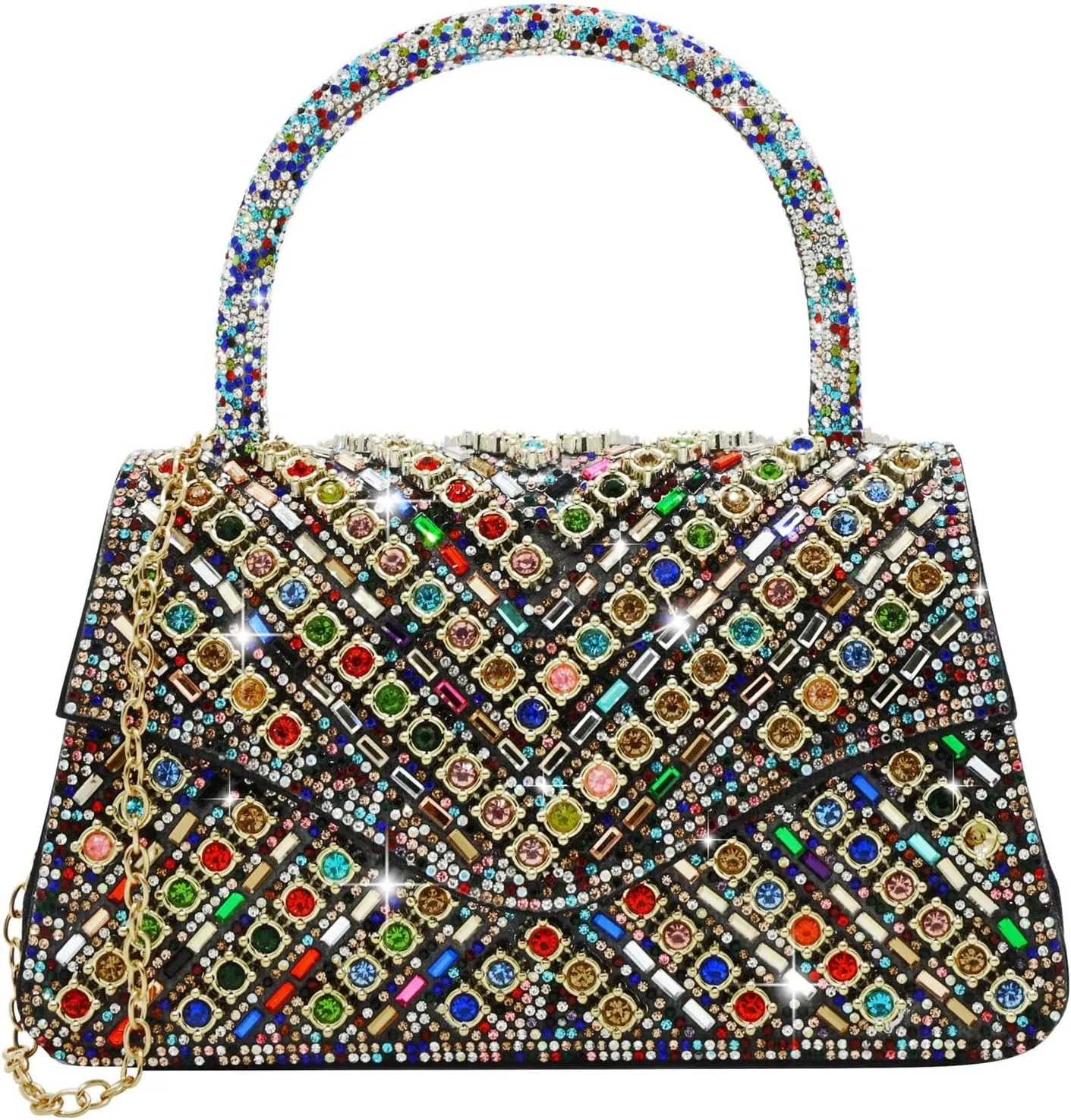 Clutch Purses for Women Sparkly Rhinestones Purses and Handbags for Wedding Party Evening Crossbody Bag with Chain