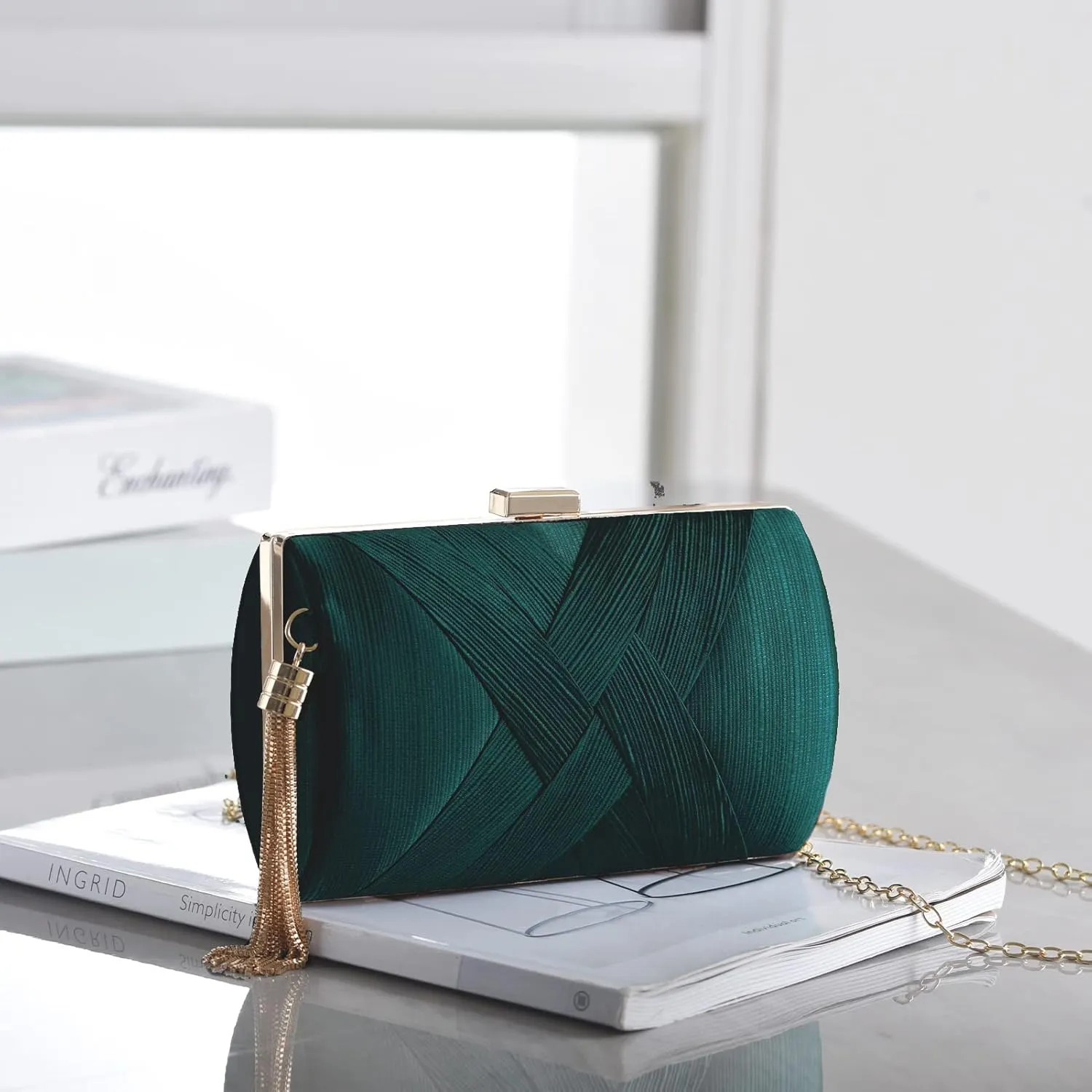 Clutch Purses For Women Tassel Evening Clutch bag Cross Body & Shoulder Bag For Wedding Night out Party