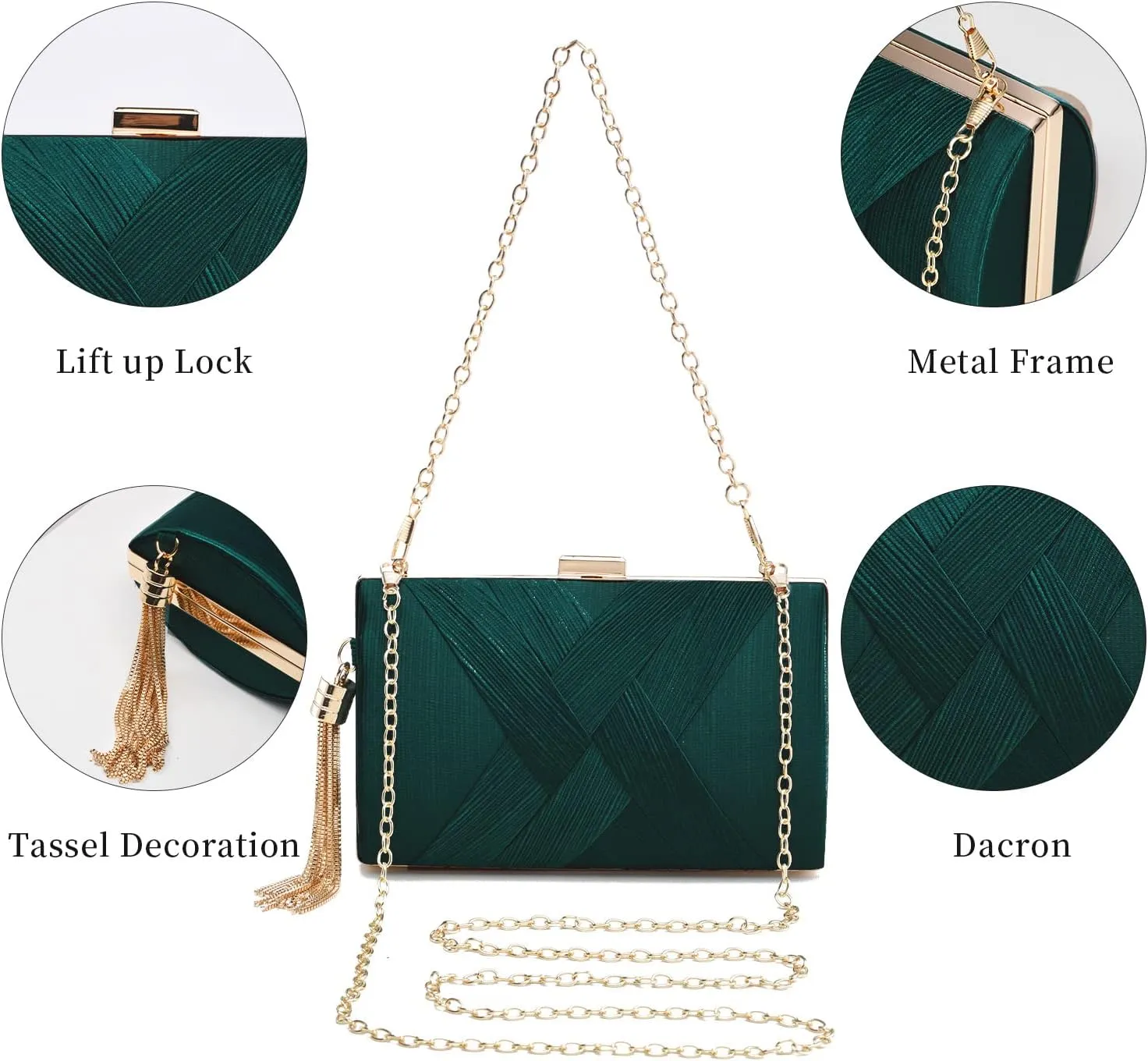 Clutch Purses For Women Tassel Evening Clutch bag Cross Body & Shoulder Bag For Wedding Night out Party