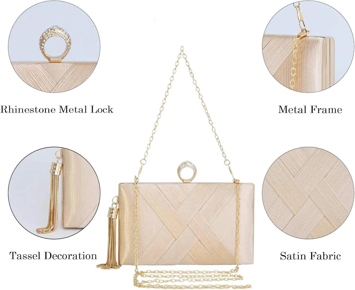 Clutch Purses for Women Tassel Evening Clutch bag Sparkly Diamond Crossbody Shoulder Bag For Wedding Night out Party