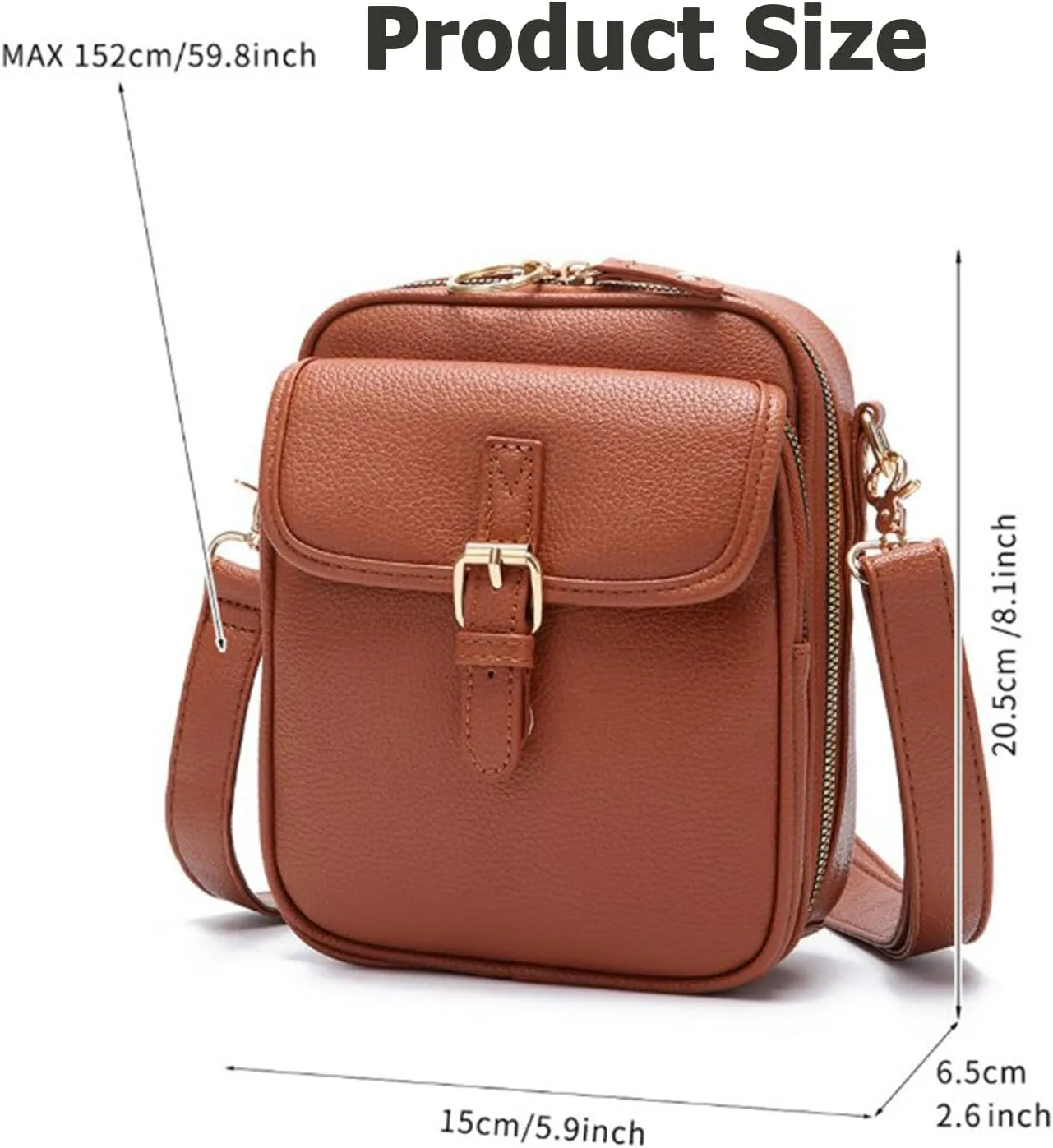 Collaboraten1 Crossbody Leather Bag, Urvashi Crossbody Leather Bag for women, with Built in Wallet, Vintage Anti-Theft