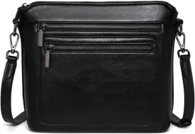 COOLCY Genuine Leather Crossbody Bags for Women Purses and Handbags for Ladies with Multiple Pockets Shoulder Satchel Bag