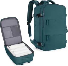 coowoz Large Travel Backpack For Women Men,Carry On Flight Approved,Hiking Waterproof Outdoor Sports Rucksack Casual Daypack Fit 15.6 Inch Laptop Shoes Compartment (Peacock Blue)