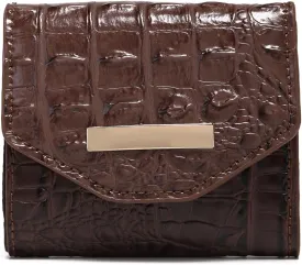 Crocodile Small Wallets Short Vintage Leather Credit Card Holder Luxury Clutch Mini Coin Purse for Women