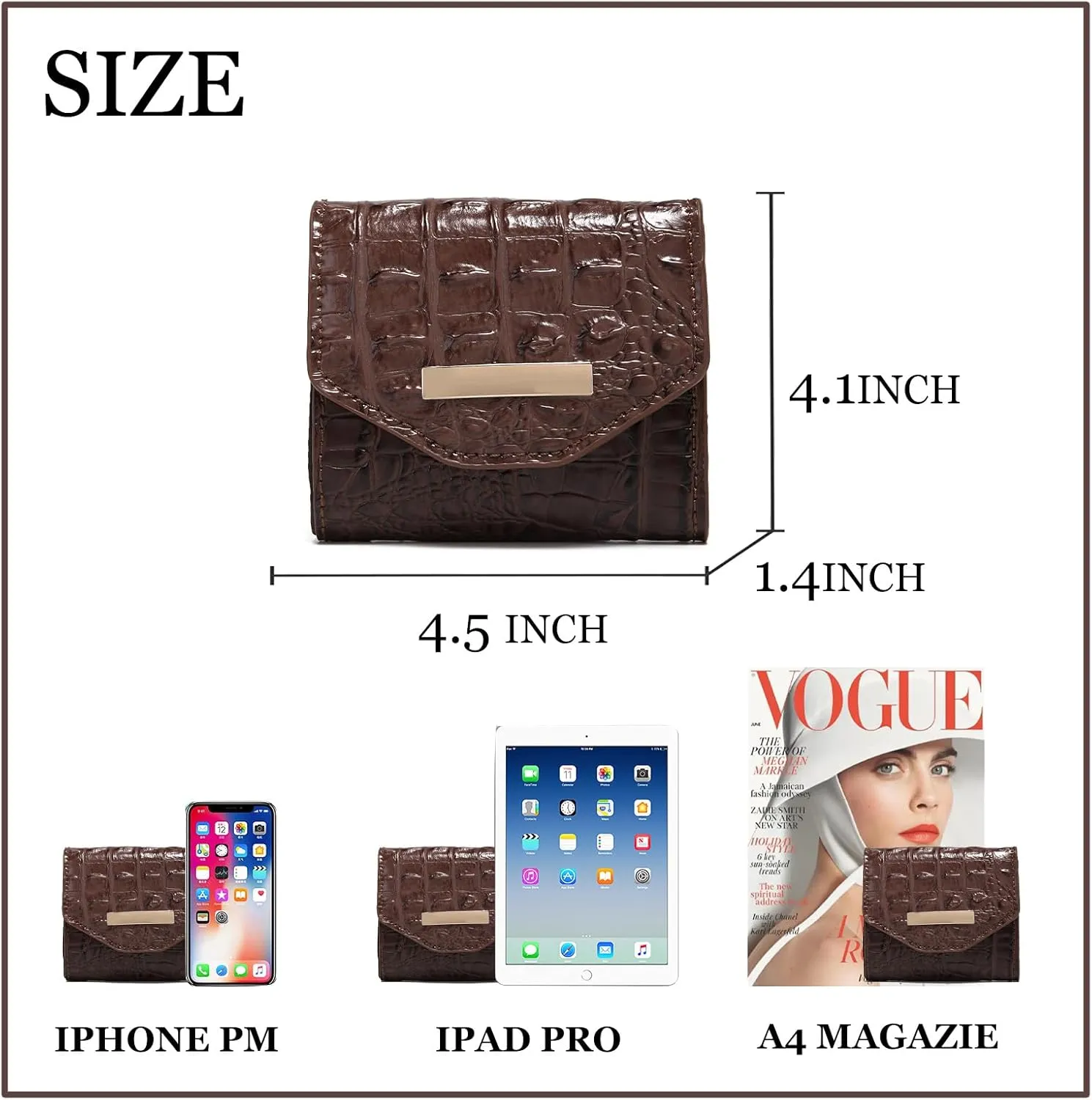 Crocodile Small Wallets Short Vintage Leather Credit Card Holder Luxury Clutch Mini Coin Purse for Women
