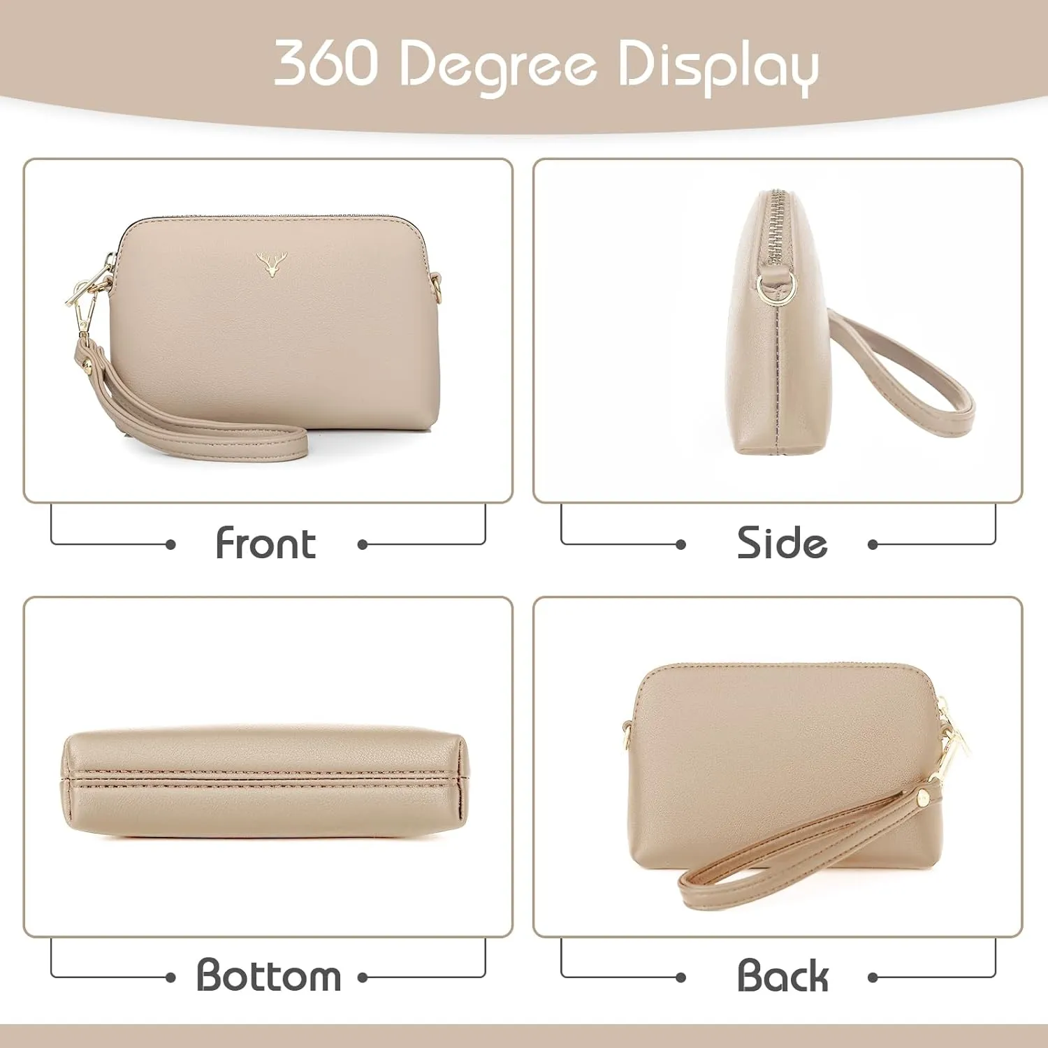Crossbody Bag for Women, Vegan Leather Women Crossbody Purse Small Shoulder Handbags, Ladies Wristlet Clutch