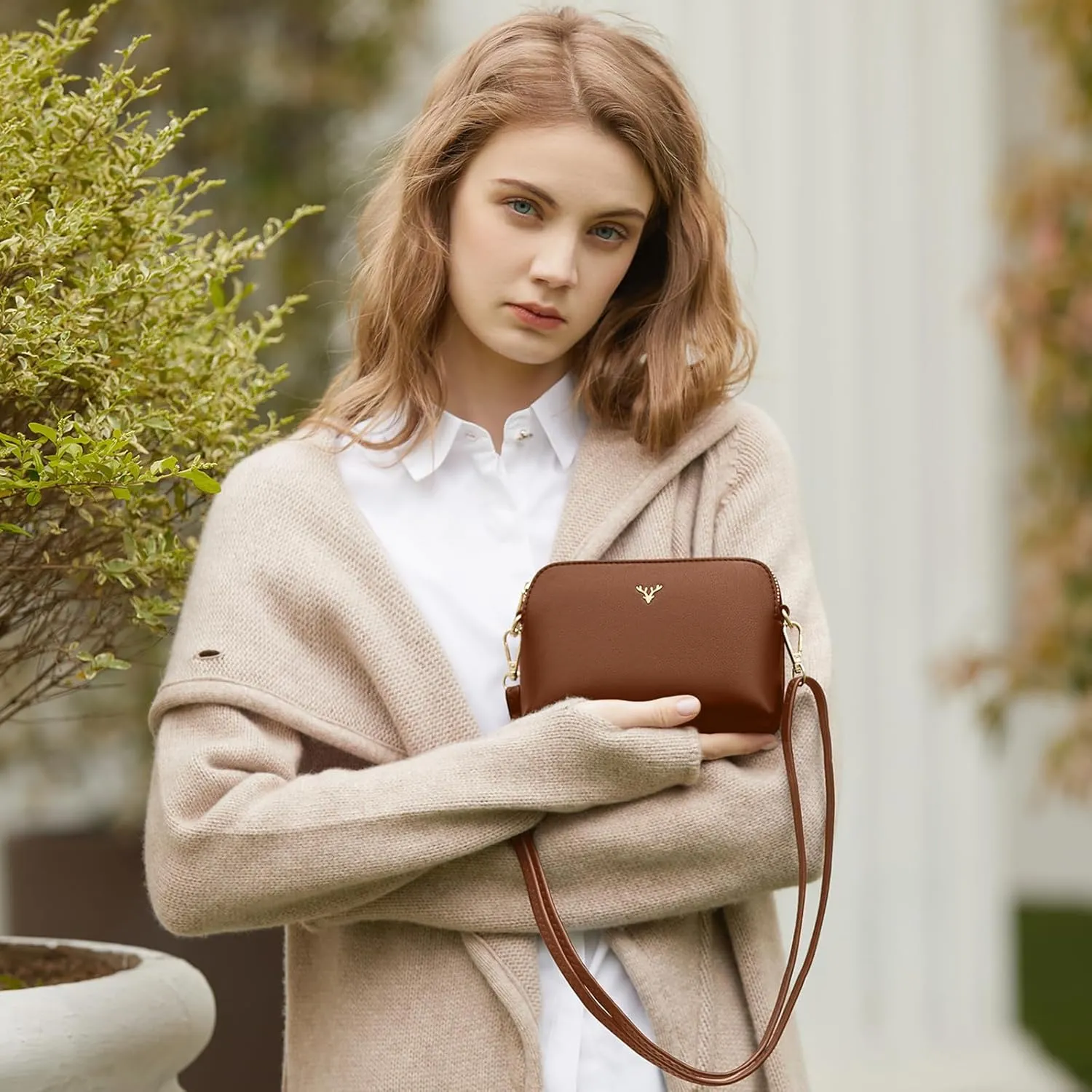Crossbody Bag for Women, Vegan Leather Women Crossbody Purse Small Shoulder Handbags, Ladies Wristlet Clutch