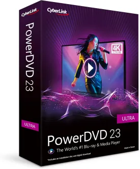 CyberLink PowerDVD 23 Ultra | Award-Winning Blu-ray, DVD, & Media Player Software | Play Virtually Any File Format [Retail Box with Download Card]