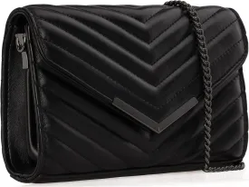 DEXMAY Women Clutch Purses Fashion Quilted Vegan Leather Envelope Evening Handbags Crossbody Bags with Chain Shoulder Strap