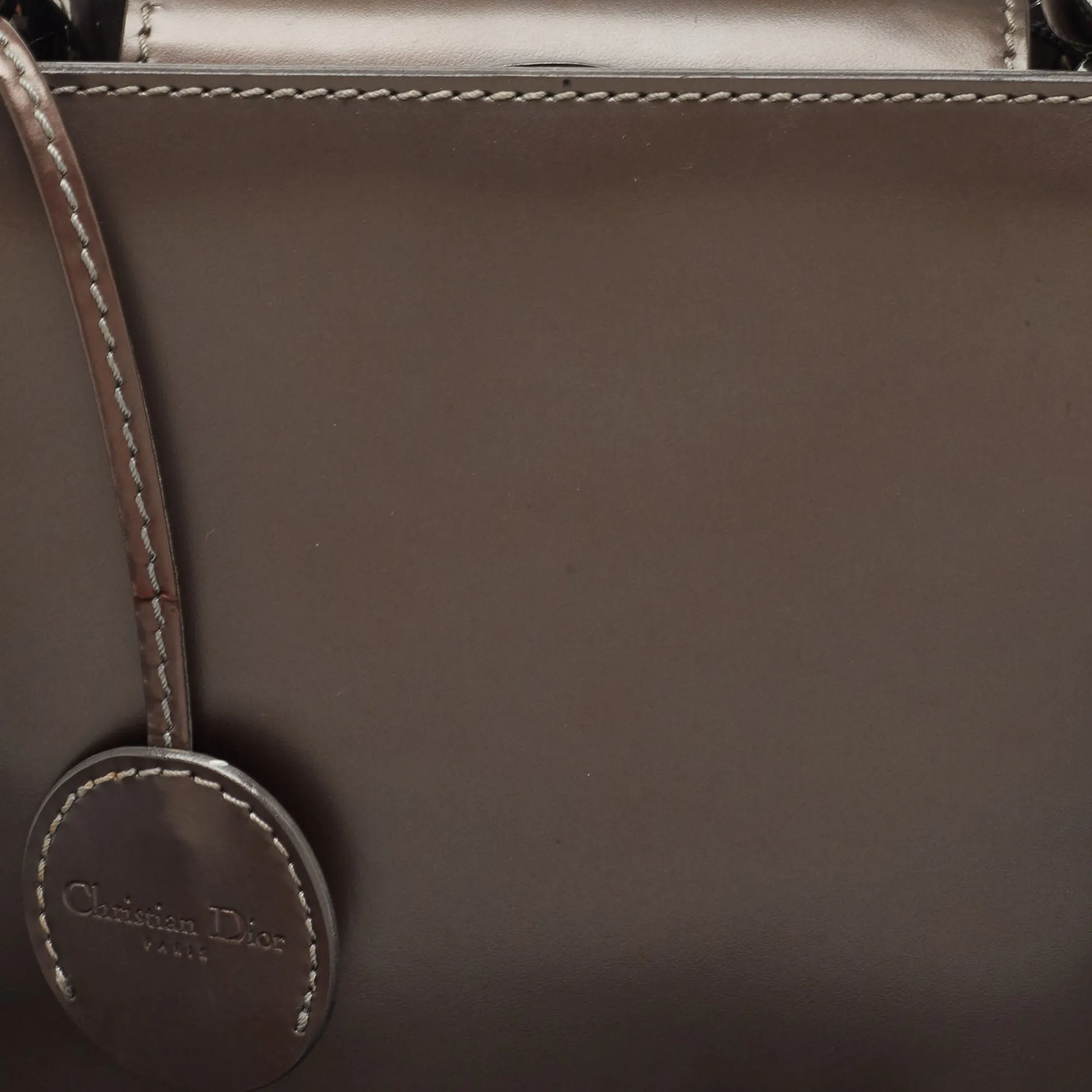 DIOR Metallic Dark Grey Leather Malice Tote