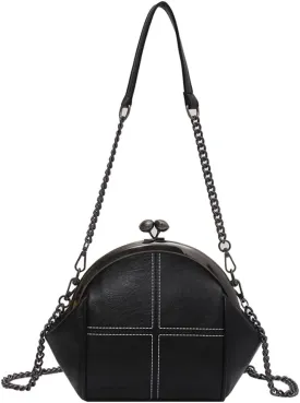 Downupdown Women Purses Handbags Kiss Lock Satchel Bag Chain Shoulder Bag PU Leather Hobo Bags Crossbody Bag Clutch Wallet