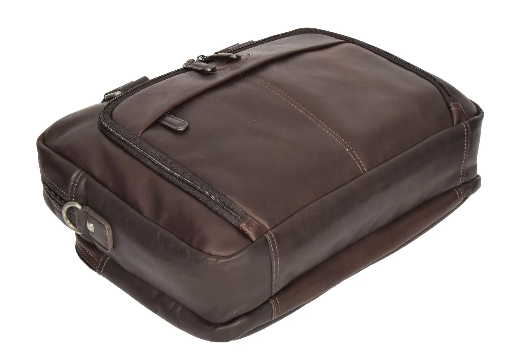 DR279 Men's Briefcase Genuine Soft Leather Laptop Bag Brown