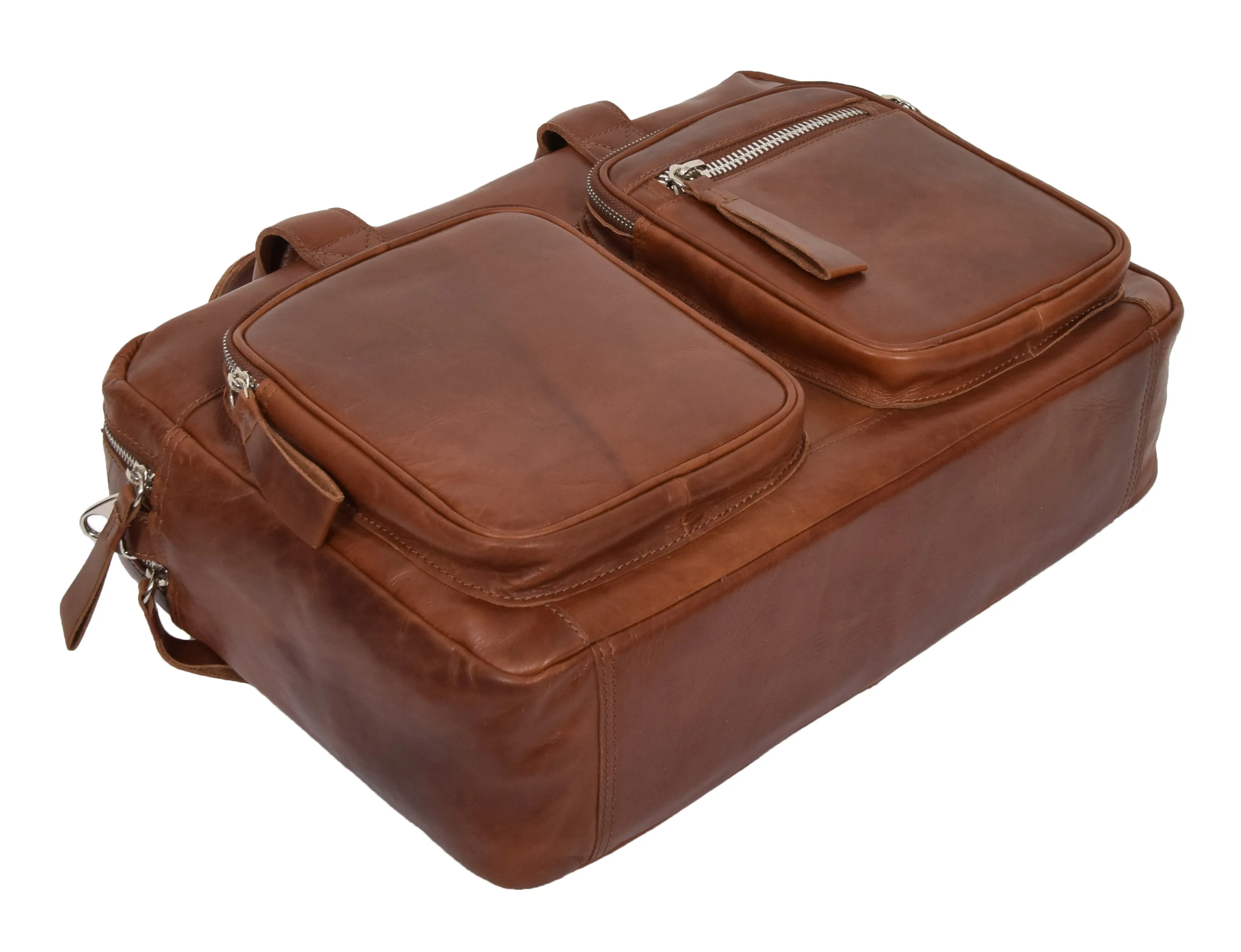 DR280 Men's Vintage Leather Organizer Briefcase Tan