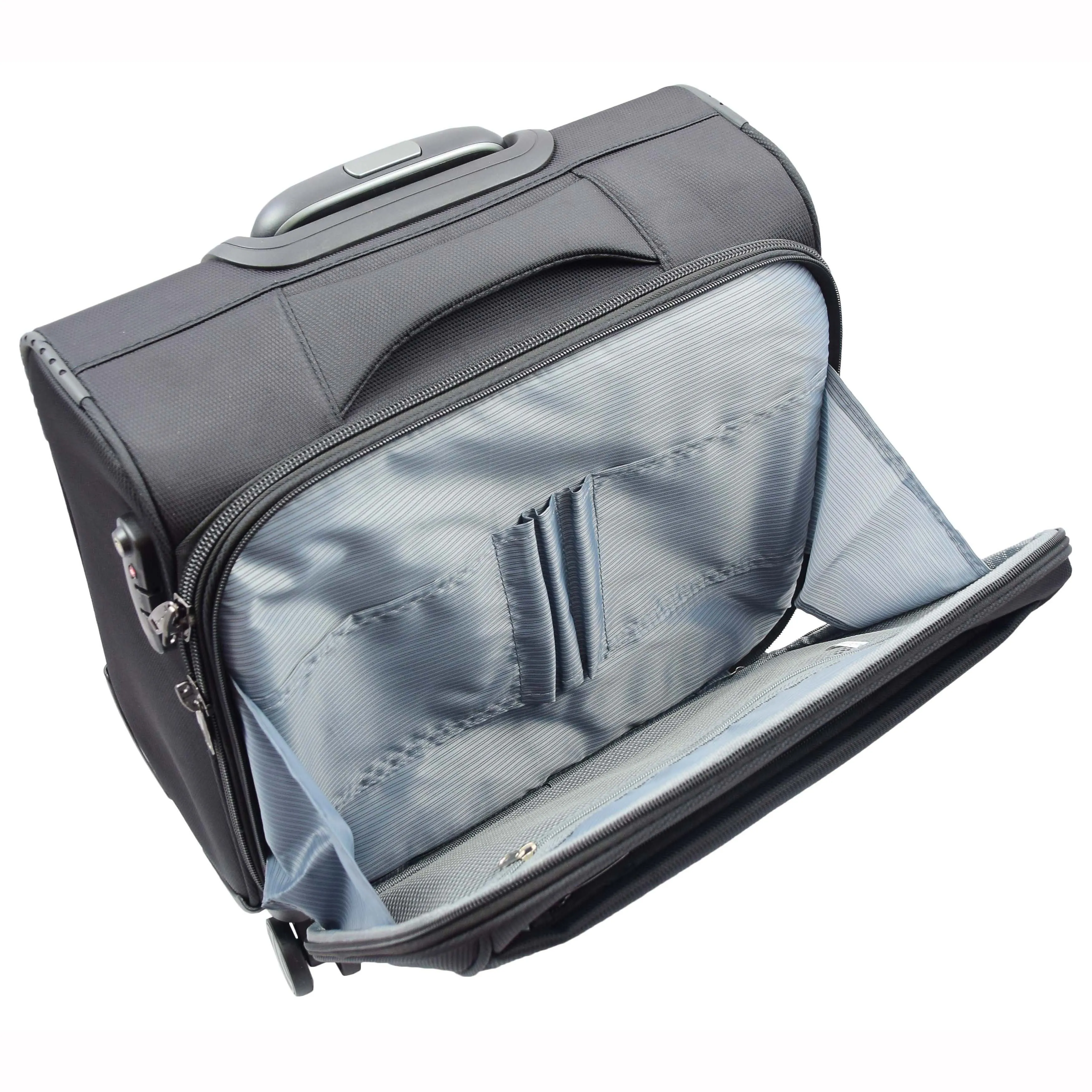 DR527 Pilot Case Cabin Bag With Four Wheels Black