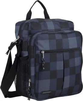 Eastsport Crossbody Work Bag Travel Messenger Purse Shoulder Handbag For Women, Blue Plaid/Black