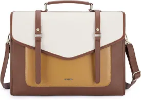 ECOSUSI Laptop Bag for Women 15.6 inch PU Leather Briefcase Large Computer Satchel Bag Professional Work Messenger Bag