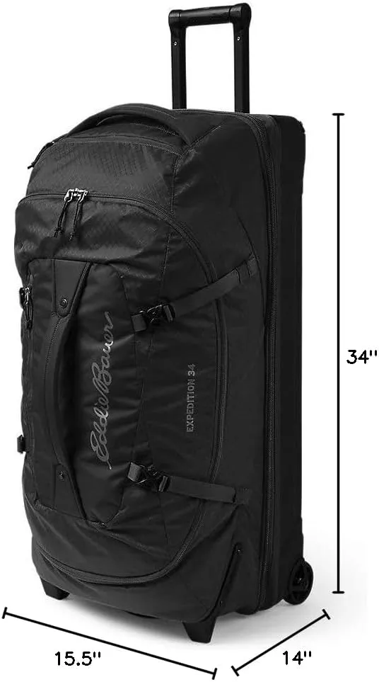 Eddie Bauer Expedition Duffel Bag 2.0-Made from Rugged Polycarbonate and Nylon, Black, 34L