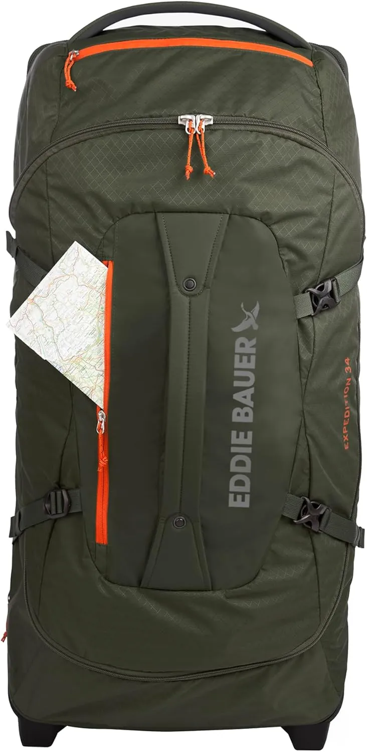 Eddie Bauer Expedition Duffel Bag 2.0-Made from Rugged Polycarbonate and Nylon, Dark Thyme, 34L