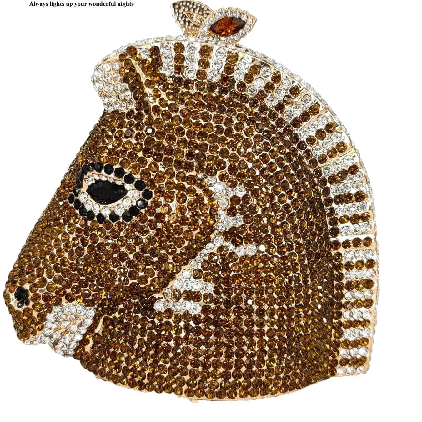 Elegant Horse Head Mini Crystal Evening Purse