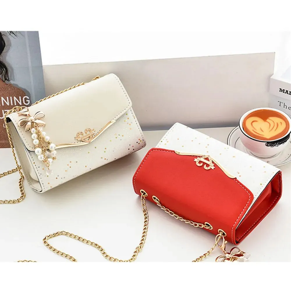 Elegant Pearl-Embellished Clutch Bag