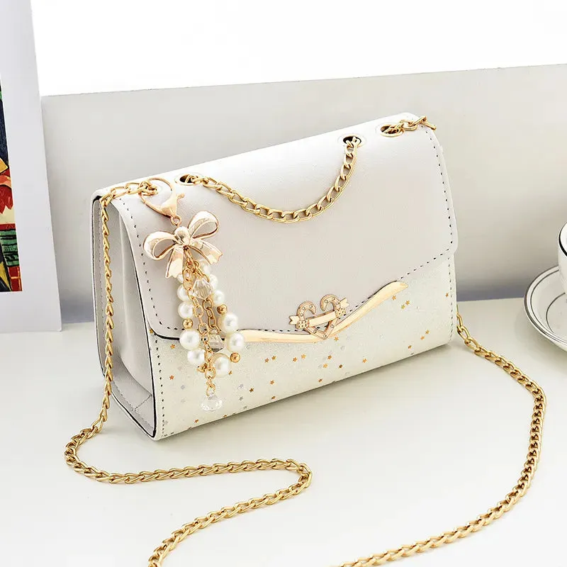 Elegant Pearl-Embellished Clutch Bag