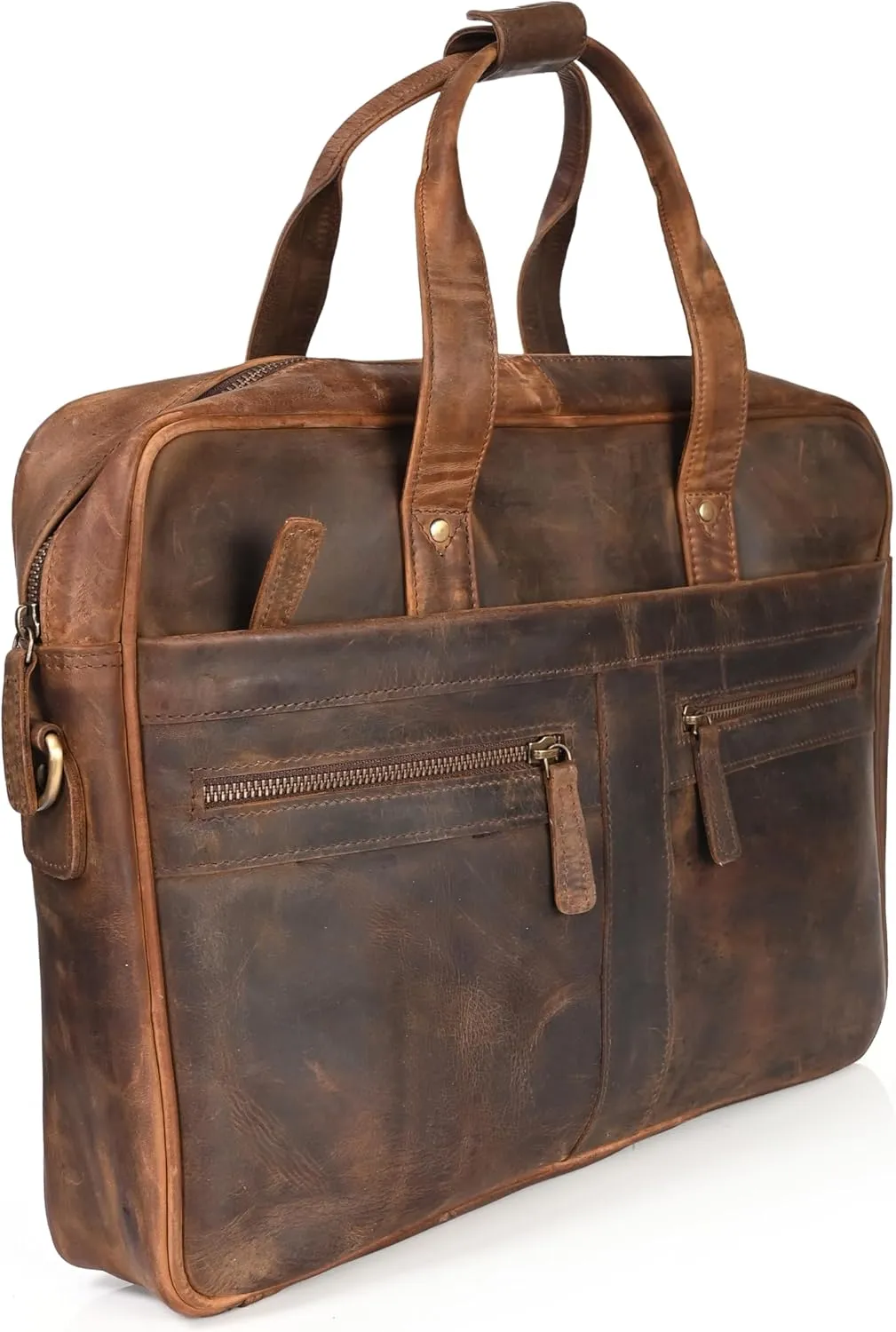 ELIZO Voyager Leather Briefcase and Messenger Bag