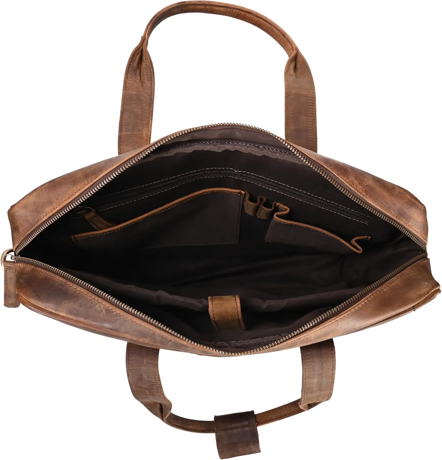 ELIZO Voyager Leather Briefcase and Messenger Bag