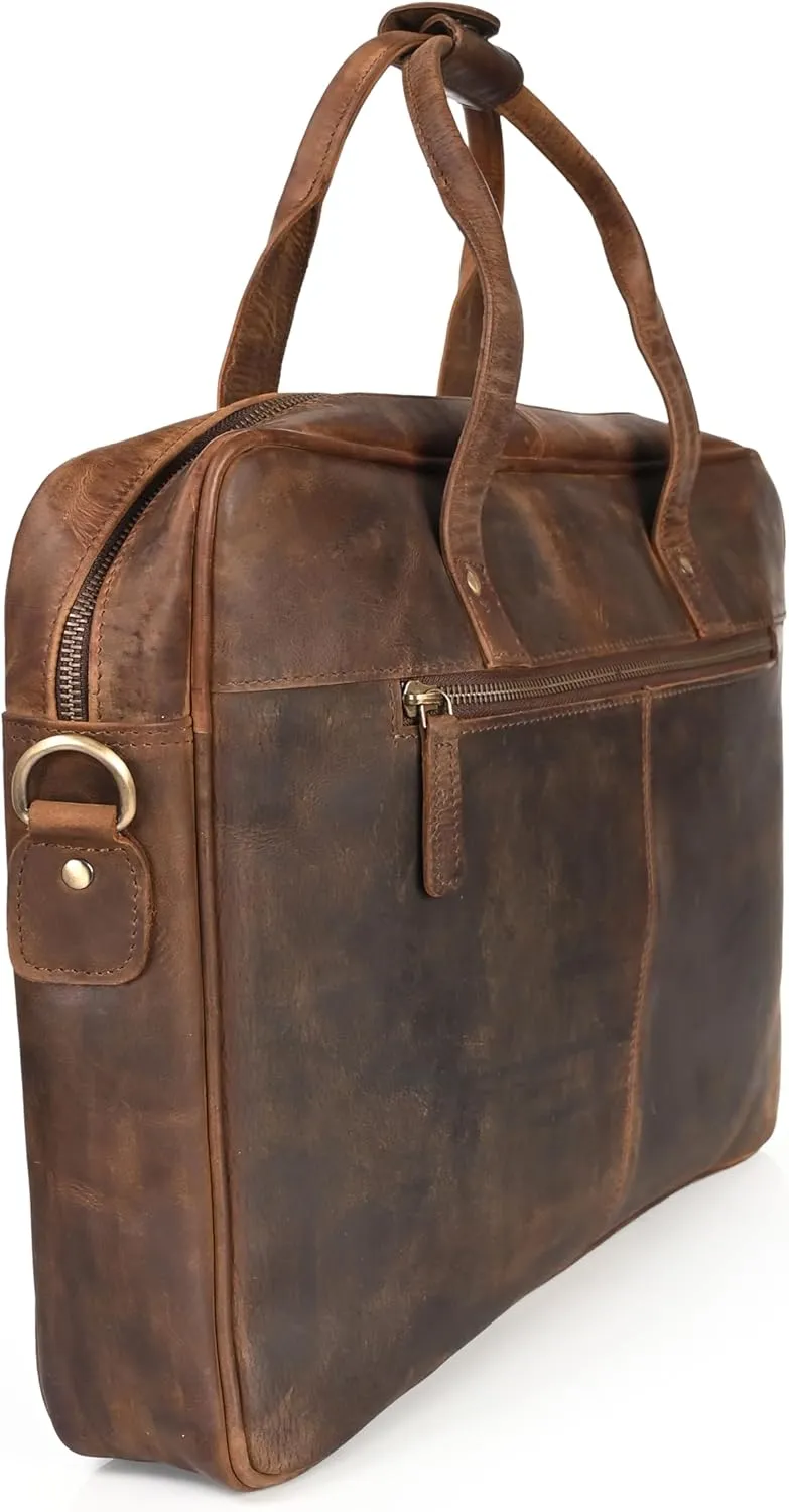 ELIZO Voyager Leather Briefcase and Messenger Bag