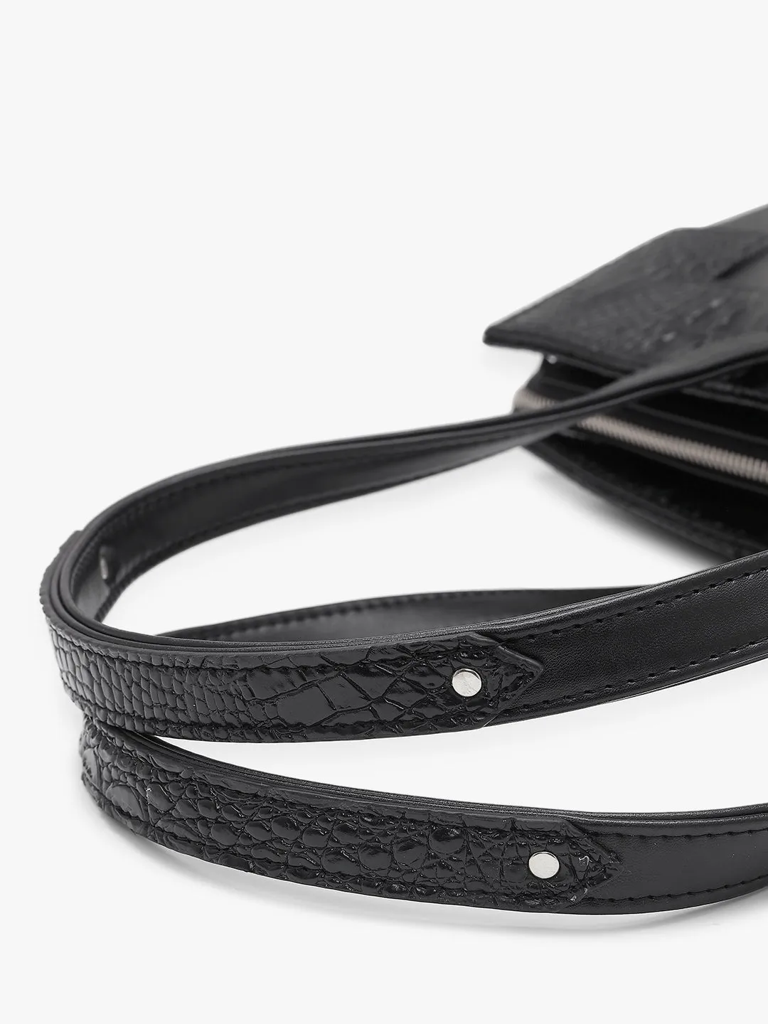 Estelle Croco Tote Bag - Black   Pouch & Wallet Combo