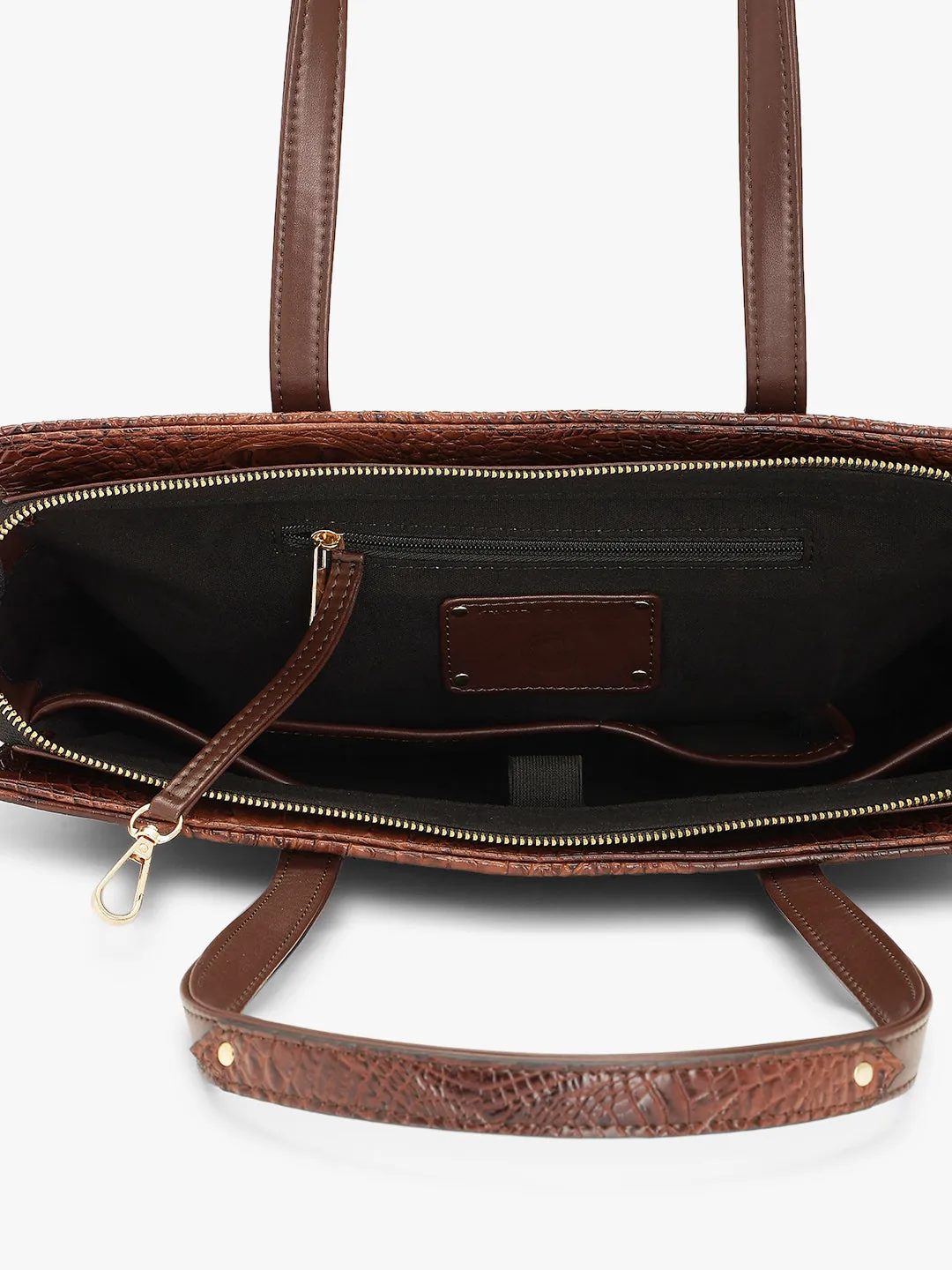Estelle Croco Tote Bag - Coffee Brown