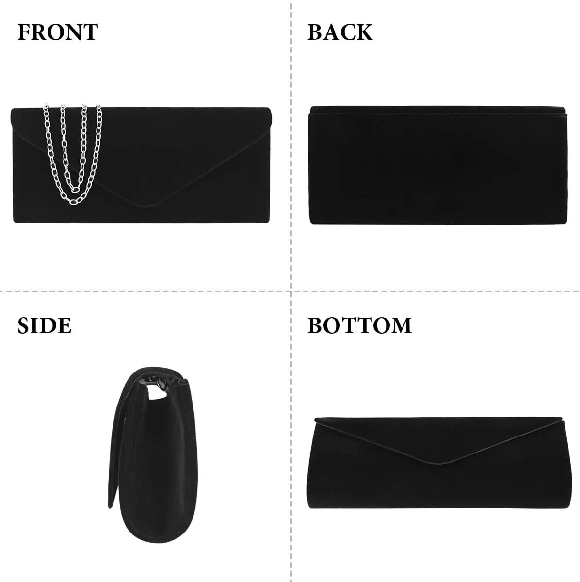 Evening Bag Clutch Purses for Women, Rhinestones Purse, Sparkling Envelope Evening Bag with Detachable Chain