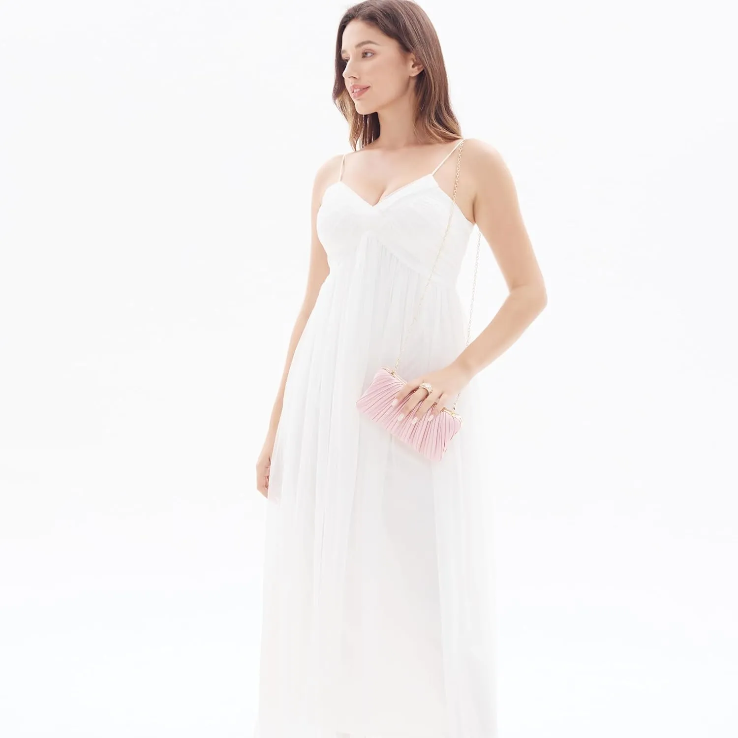 Fashion Women's Evening Bags, Artificial Silk Luxury Handbags with Chain Stylish Purses for Wedding Party