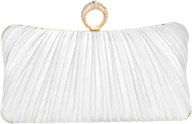 Fashion Women's Evening Bags, Artificial Silk Luxury Handbags with Chain Stylish Purses for Wedding Party