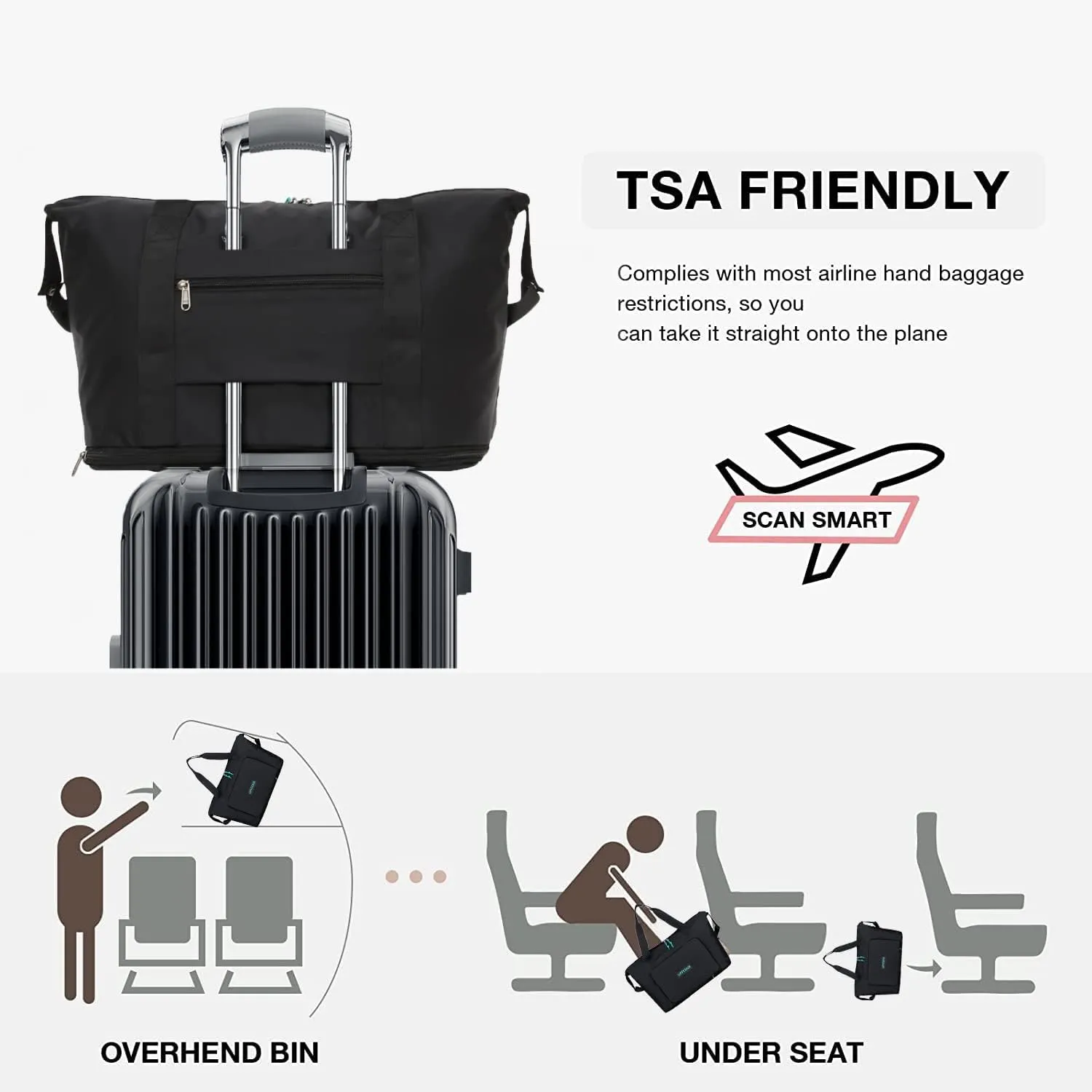 Foldable Travel Duffel Bag Expandable collapsible Luggage Large Capacity Lightweight Oxford Fabric Waterproof Men and Women