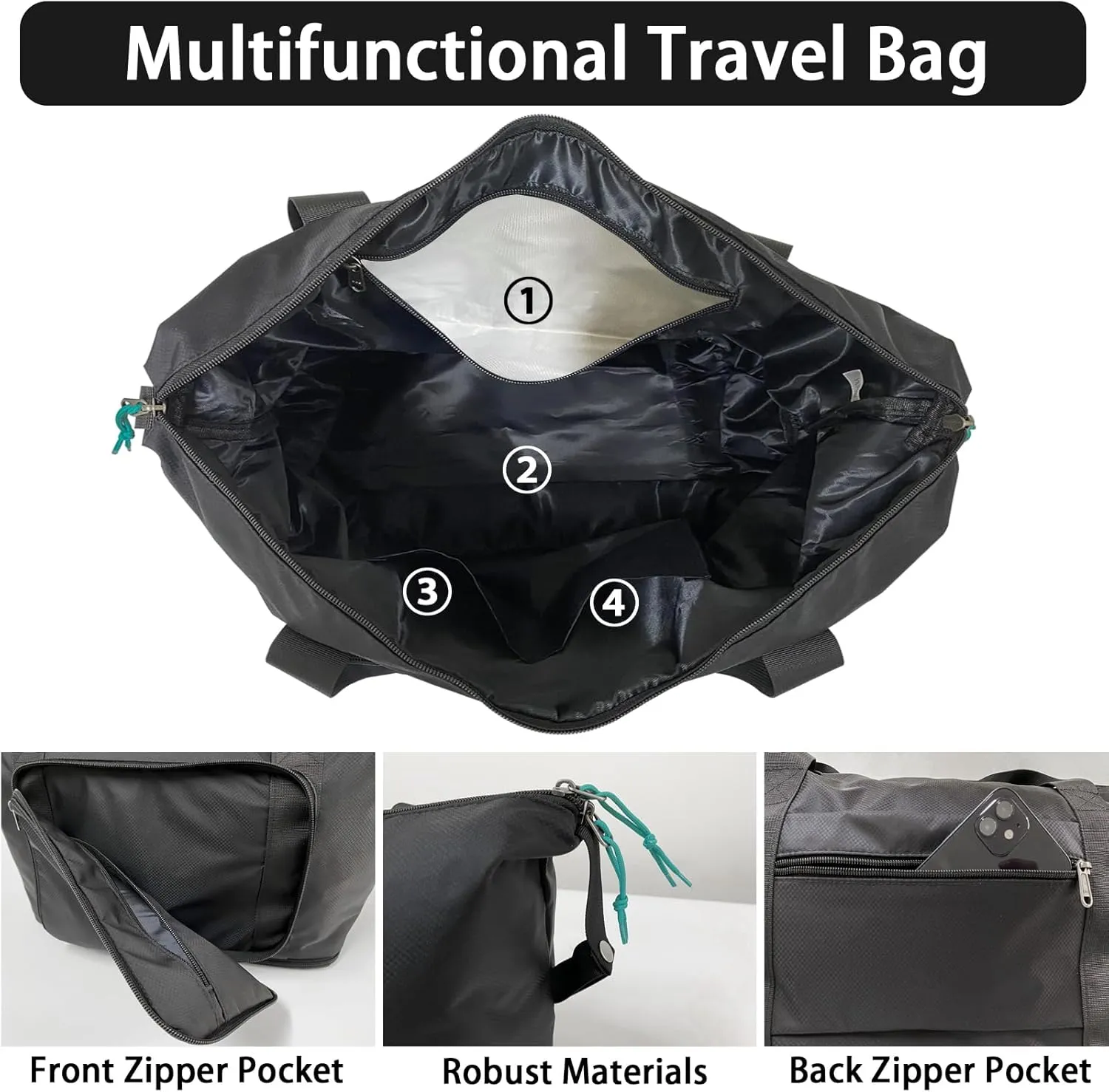 Foldable Travel Duffel Bag Expandable collapsible Luggage Large Capacity Lightweight Oxford Fabric Waterproof Men and Women