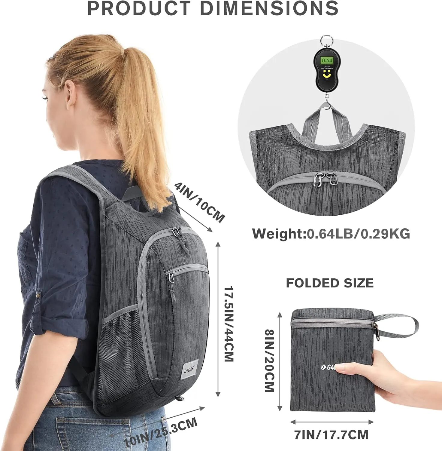 G4Free 10L/15L Hiking Backpack Lightweight Packable Hiking Daypack Small Travel Outdoor Foldable Shoulder Bag