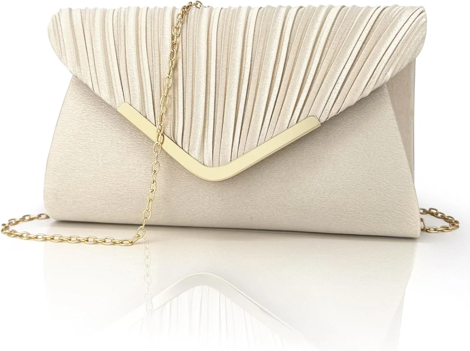 Glamorous Envelope Clutch Bag - Elegant Womens Satin Finish Evening Purse for Weddings, Proms, Parties & Formal Events