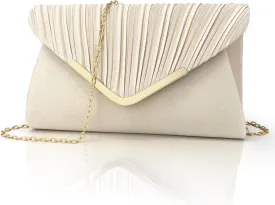 Glamorous Envelope Clutch Bag - Elegant Womens Satin Finish Evening Purse for Weddings, Proms, Parties & Formal Events