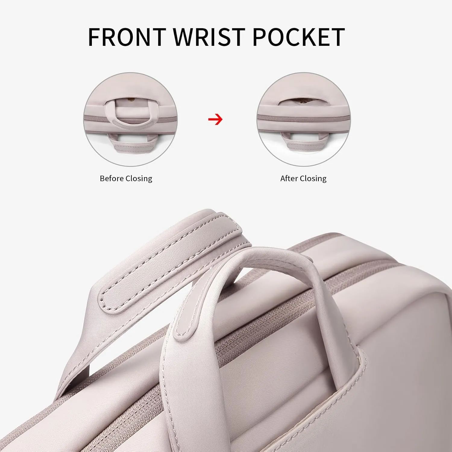 GOLF SUPAGS Travel Laptop Backpack for Women Anti Theft Slim Durable College Bookbag Business Computer Bag Fit 15.6Inch Notebook (Pinkish Grey, 15.6Inch)