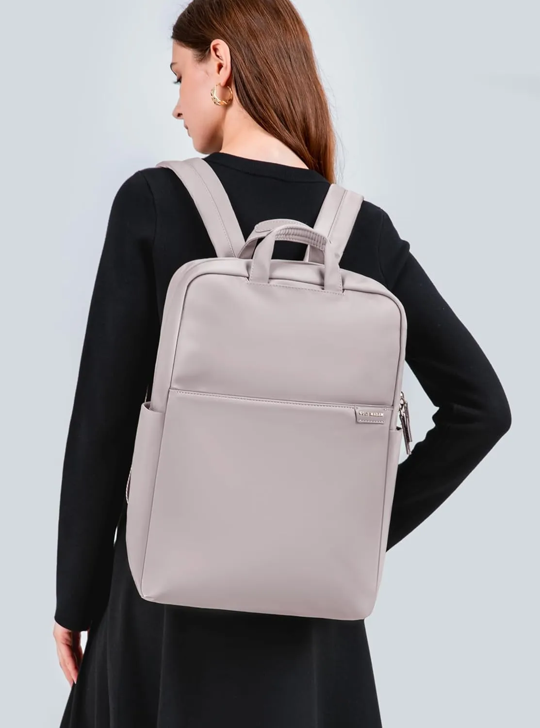 GOLF SUPAGS Travel Laptop Backpack for Women Anti Theft Slim Durable College Bookbag Business Computer Bag Fit 15.6Inch Notebook (Pinkish Grey, 15.6Inch)
