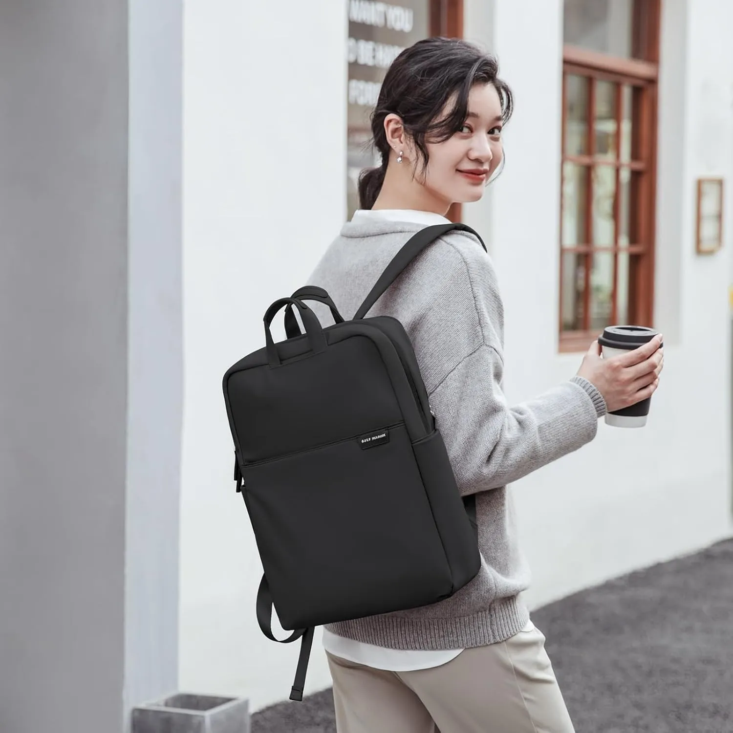 GOLF SUPAGS Travel Laptop Backpack for Women Anti Theft Slim Durable College Bookbag Business Computer Bag Fit 17Inch Notebook (Black, 17Inch)